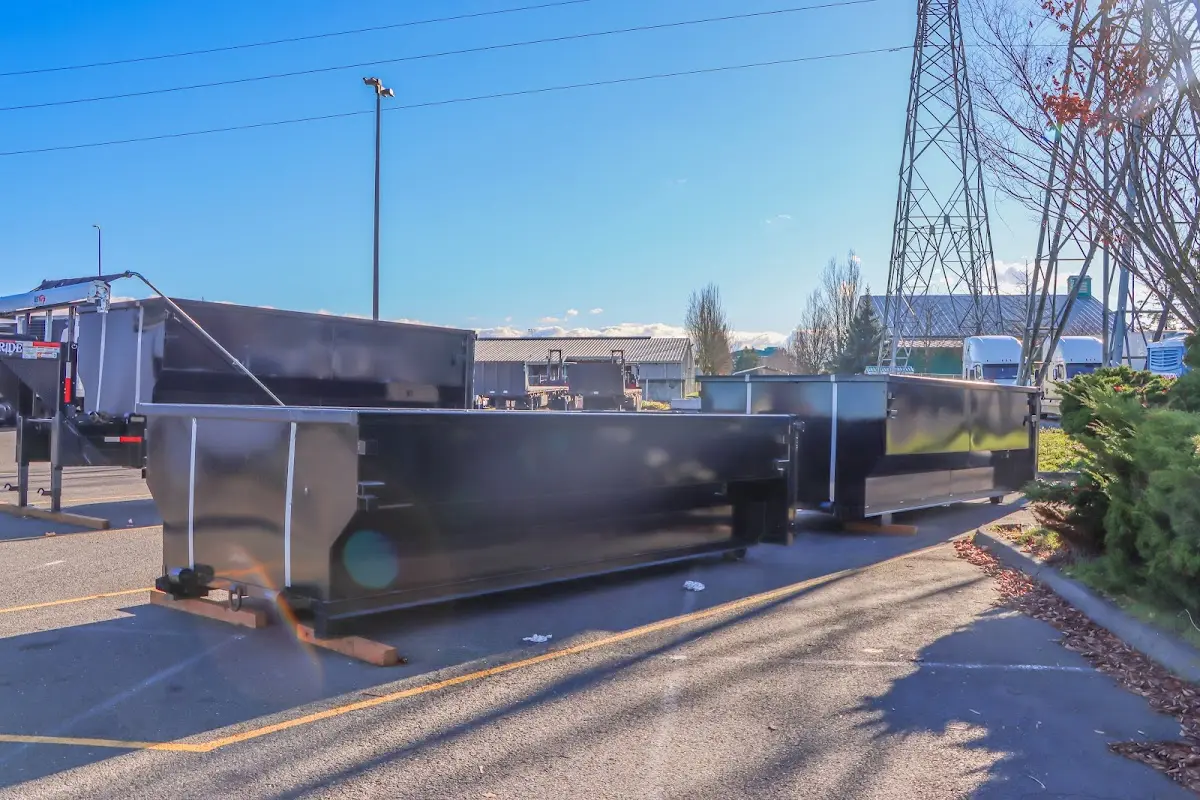 Roll-off dumpster ready for waste disposal at job site for Estate Cleanout Dumpster Rental in Germantown